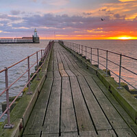 Buy canvas prints of January sunrise at the mouth of the River Blyth - Portrait by Jim Jones