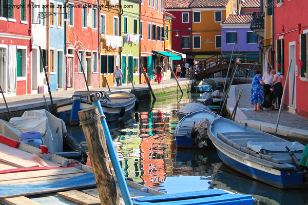 Vivid Colours of Peaceful Burano Picture Board by Jim Jones
