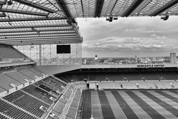 St James Park, Newcastle upon Tyne - Monochrome Picture Board by Jim Jones