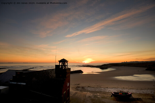 Cullercoats Lifeboat Station Sunrise Picture Board by Jim Jones