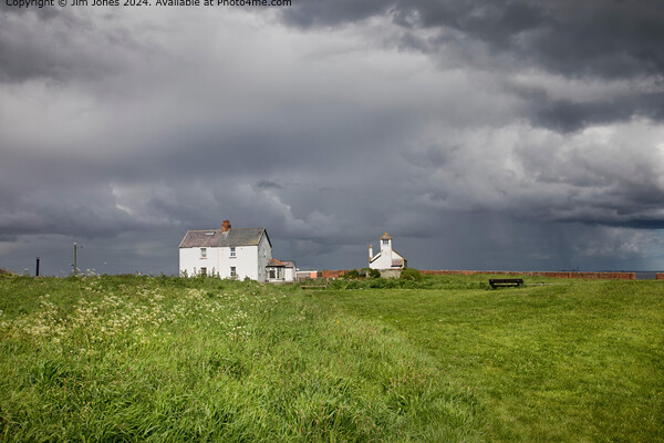 Seaton Sluice Sunshine and Storm Clouds Picture Board by Jim Jones