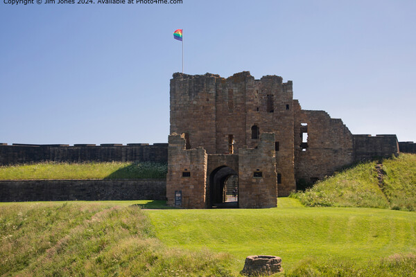 Tynemouth Castle and the Rainbow Flag Picture Board by Jim Jones