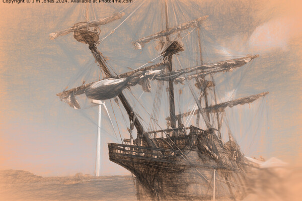 Spanish Galleon as Leonardo Da Vinci sketch Picture Board by Jim Jones