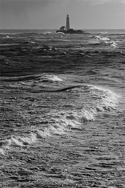 Rough Seas around St Marys Picture Board by Jim Jones