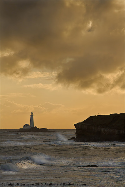 St Marys Island from Collywell Bay Picture Board by Jim Jones