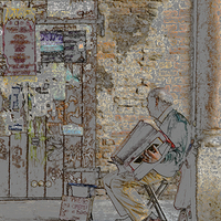 Buy canvas prints of Old man and his accordion by Jim Jones