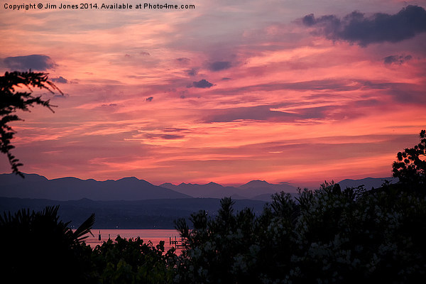 Sunset on Lake Garda Picture Board by Jim Jones