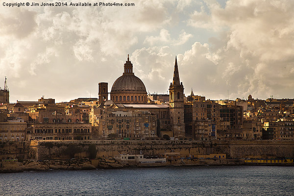  Valletta in morning sunshine Picture Board by Jim Jones