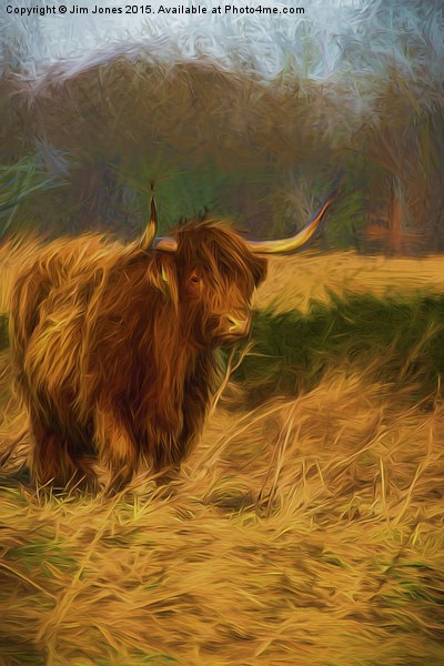  Highland cow with painterly effect Picture Board by Jim Jones