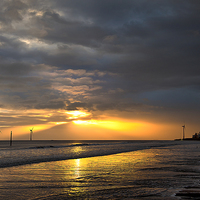 Buy canvas prints of  Daybreak on the beach by Jim Jones