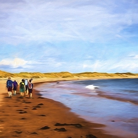 Buy canvas prints of  A walk along the beach by Jim Jones