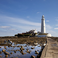 Buy canvas prints of  St Mary's Island and Lighthouse by Jim Jones