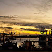 Buy canvas prints of  Dusk over the Fish Quay by Jim Jones