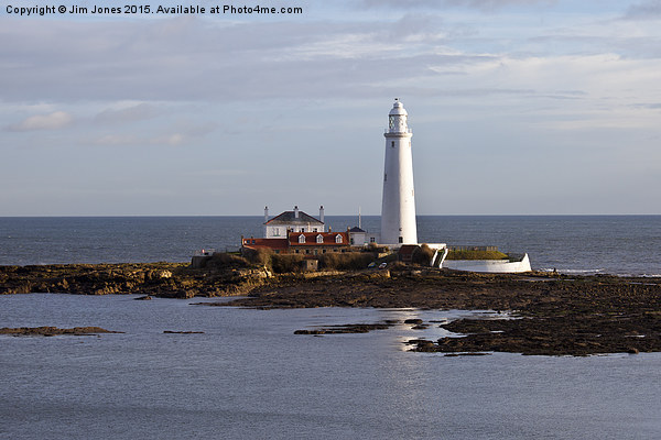  St Mary's Island and Lighthouse Picture Board by Jim Jones