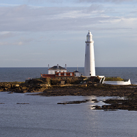 Buy canvas prints of  St Mary's Island and Lighthouse by Jim Jones