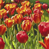 Buy canvas prints of Artistic Tulips by Jim Jones