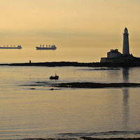 Buy canvas prints of Lazy, hazy summers morning at St Mary's Island by Jim Jones