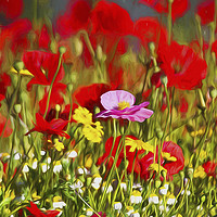 Buy canvas prints of Artistic Roadside Flowers by Jim Jones