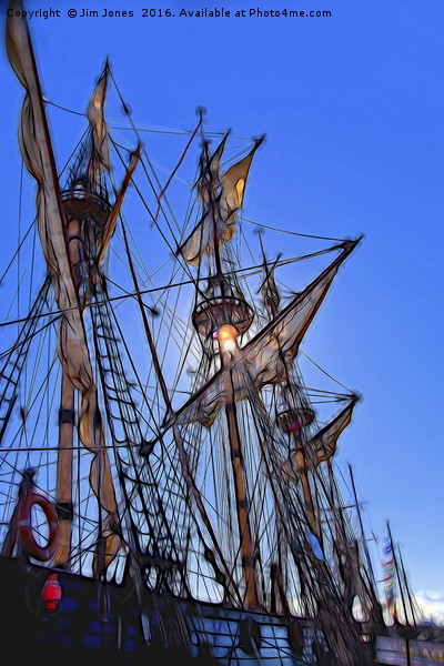 Artistic Tall Ship masts Picture Board by Jim Jones