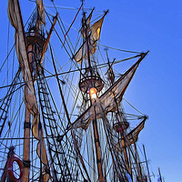 Buy canvas prints of Artistic Tall Ship masts by Jim Jones