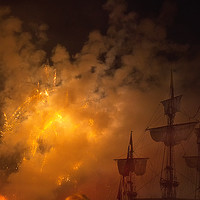 Buy canvas prints of Ghost ships through fireworks by Jim Jones