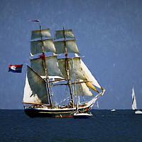 Buy canvas prints of Painterly Sailing Ship by Jim Jones