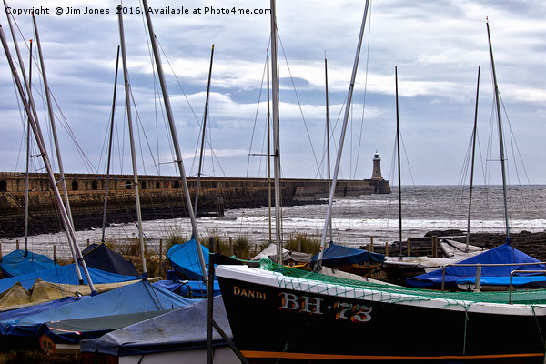 Tynemouth Pier and sailing boats Picture Board by Jim Jones
