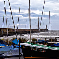 Buy canvas prints of Tynemouth Pier and sailing boats by Jim Jones