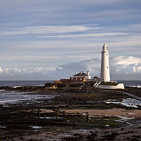 Buy canvas prints of St Mary's Island and lighthouse by Jim Jones