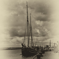Buy canvas prints of Antique Plate Tall Ship by Jim Jones