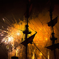 Buy canvas prints of Fireworks and Tall Ships 3 by Jim Jones