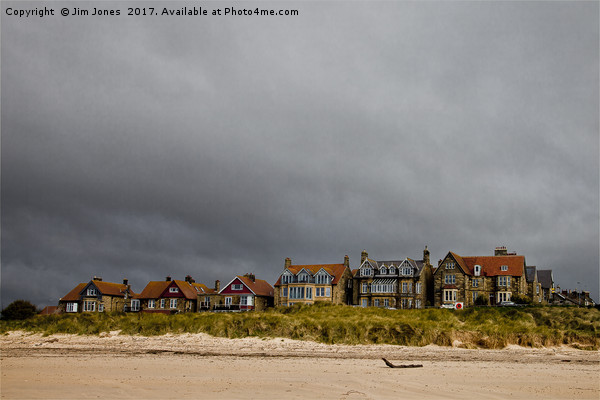 Brooding sky above Alnmouth Picture Board by Jim Jones
