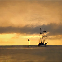 Buy canvas prints of Sailing away into a soft focus morning by Jim Jones