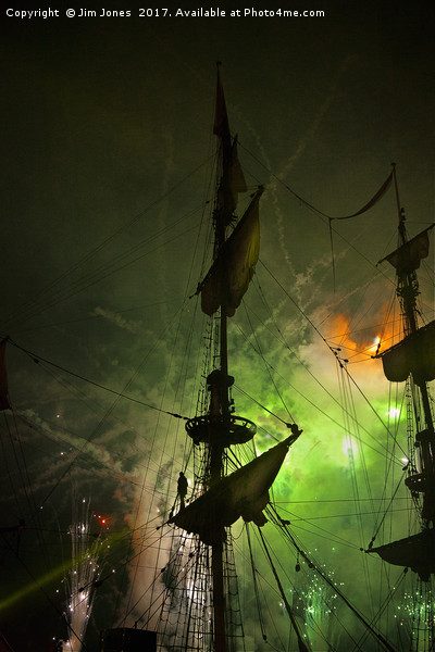 Fireworks and Tall Ships 4 Picture Board by Jim Jones