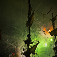 Buy canvas prints of Fireworks and Tall Ships 4 by Jim Jones