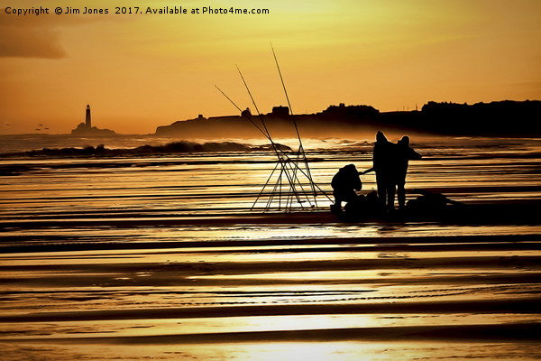 Fishermen at Sunrise Picture Board by Jim Jones