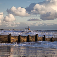 Buy canvas prints of Sunny morning and stormy sea by Jim Jones