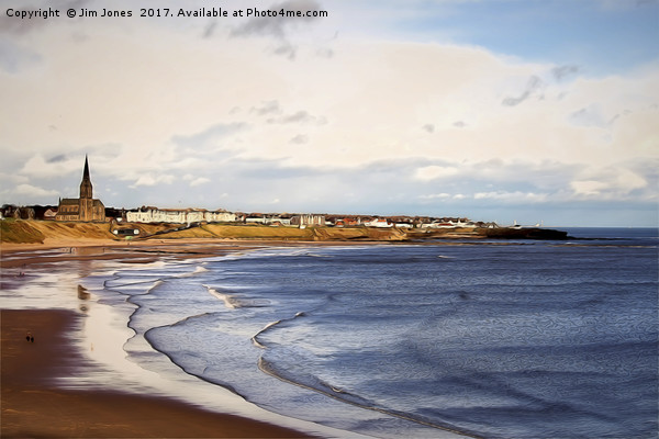 Tynemouth Long Sands with Liquid Colour filter Picture Board by Jim Jones