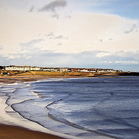 Buy canvas prints of Tynemouth Long Sands with Liquid Colour filter by Jim Jones