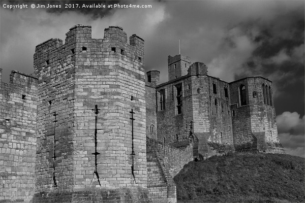 Warkworth Castle in Black and White Picture Board by Jim Jones