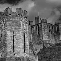 Buy canvas prints of Warkworth Castle in Black and White by Jim Jones