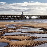 Buy canvas prints of The Piers from Blyth beach by Jim Jones