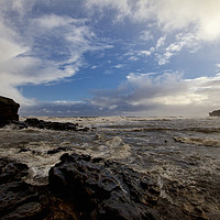 Buy canvas prints of Stormy Collywell Bay by Jim Jones
