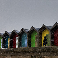 Buy canvas prints of Beach Huts for hire - Heating optional by Jim Jones