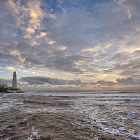 Buy canvas prints of Winter dawn at St Mary's Island by Jim Jones