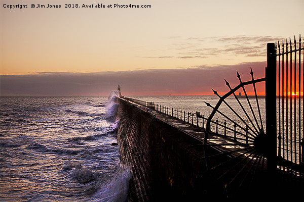 Mouth of the Tyne sunrise Picture Board by Jim Jones