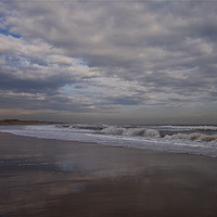 Buy canvas prints of Reflected sky at Druridge Bay by Jim Jones