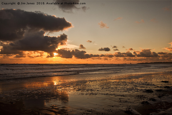Daybreak on the beach in Northumberland Picture Board by Jim Jones
