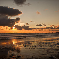 Buy canvas prints of Daybreak on the beach in Northumberland by Jim Jones