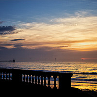 Buy canvas prints of Sunrise from the promenade at Blyth by Jim Jones